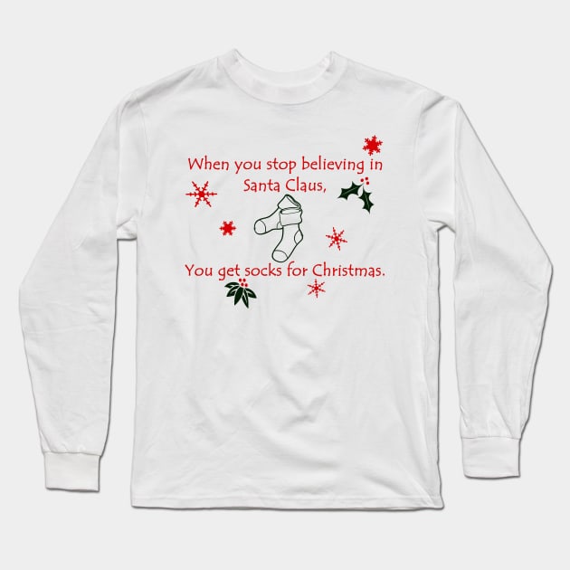 Funny Socks for Christmas T-Shirt Long Sleeve T-Shirt by DISmithArt